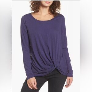 Nordstrom BP Twist-hem Long-sleeve Tee Purple Amethyst